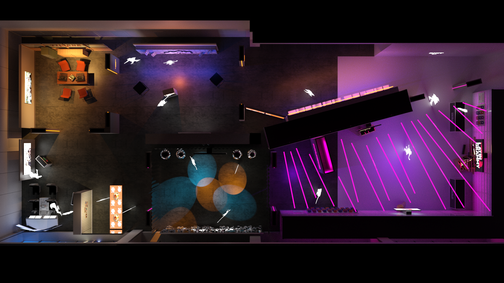 Experiential Upfront journey through six vignettes showcasing a network’s entertainment properties. Designed with FIRST .