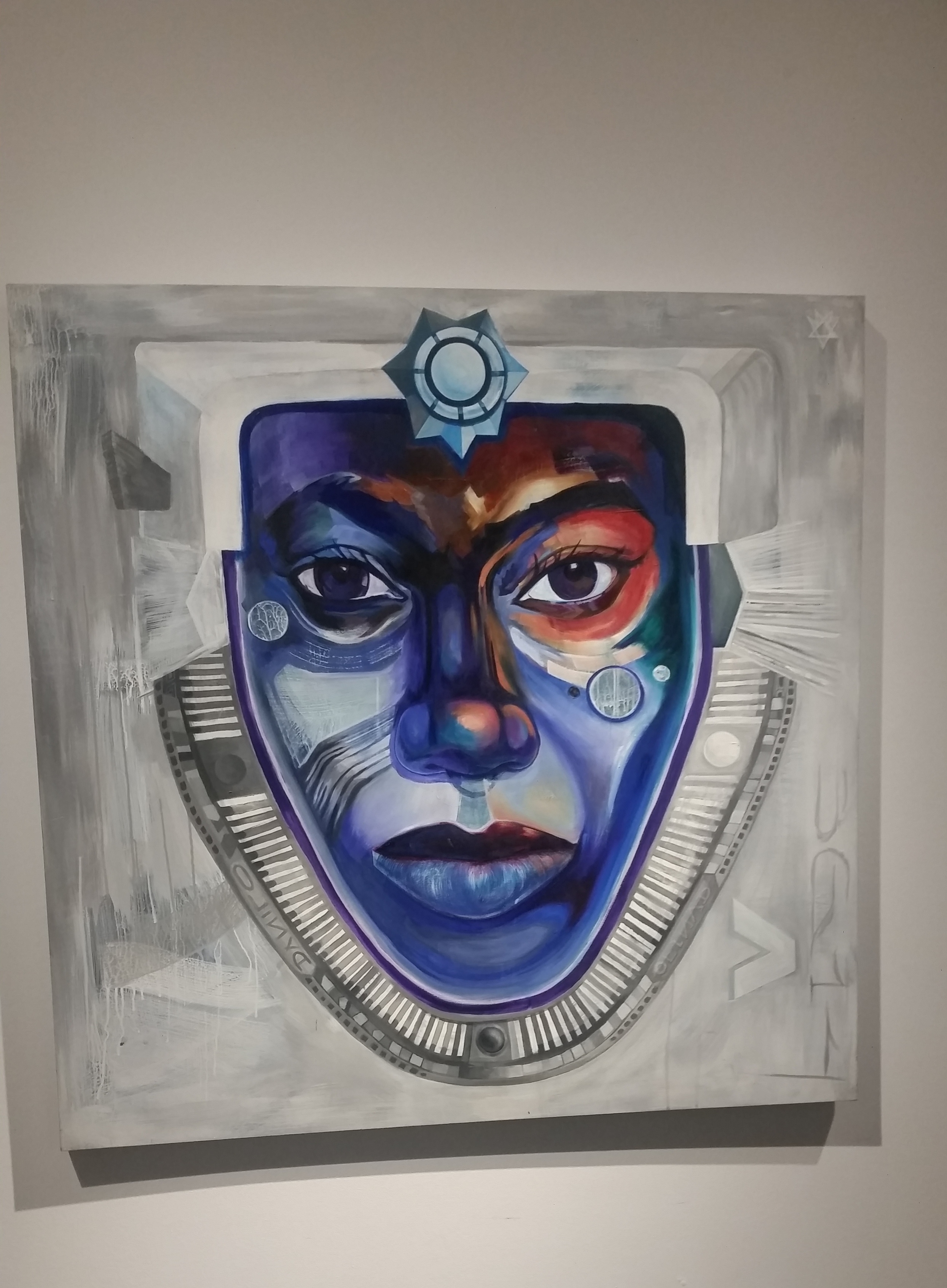 Mother of Moons (MoM), 2015 by Danilo McCallum. Oil, ink and acrylic on Birchwood 
