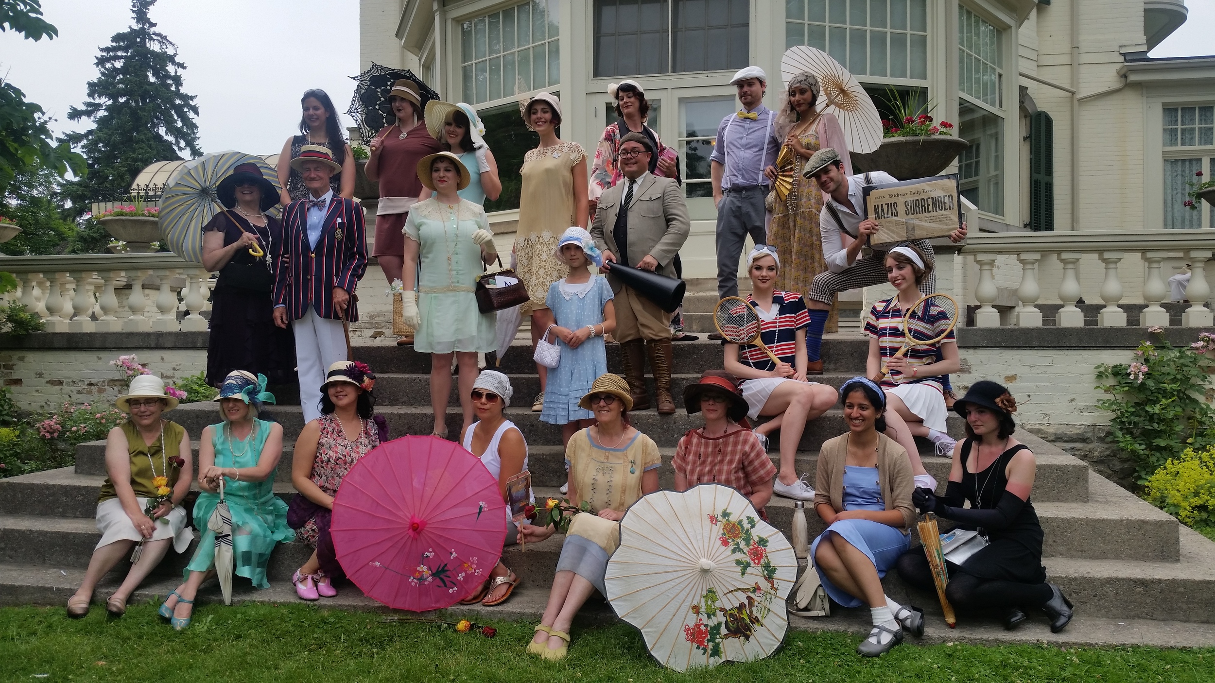 Costume contest winners and prize sponsors.