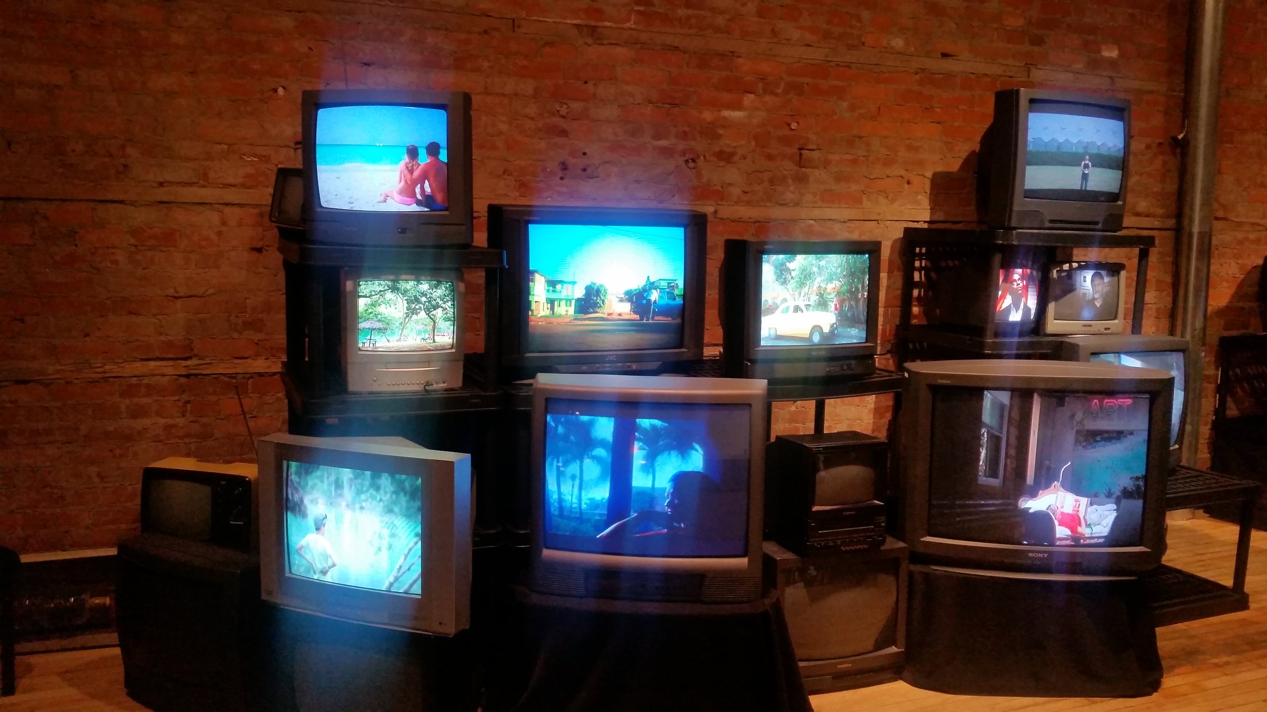 It's About Time. An exhibition of work by Adrian J. Miller at Factory Media Centre. I should have taken a video instead of a photo because these images are cinemagraphs.