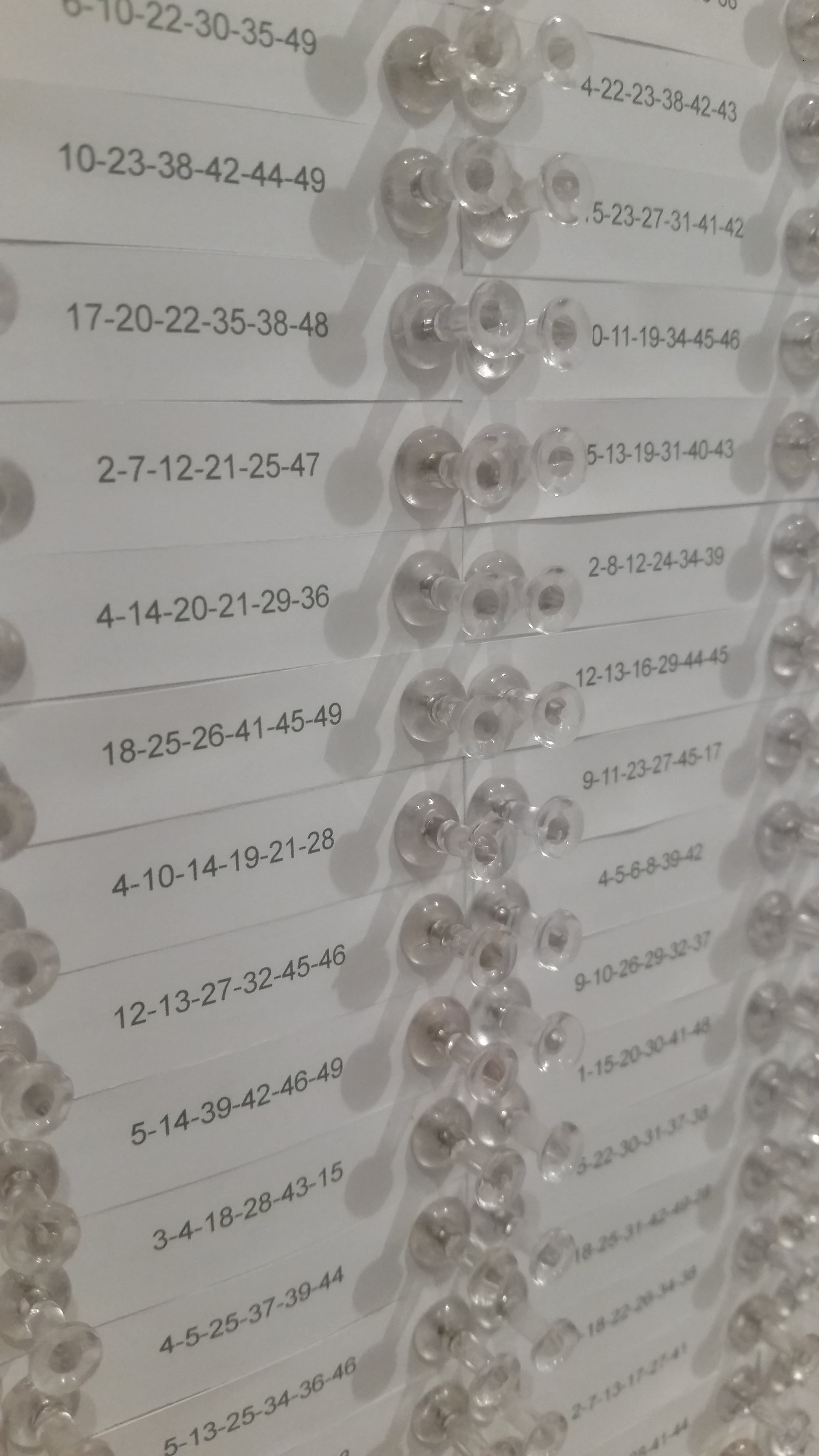 Past winning lottery numbers in The Fortune Room by Patrick Li.