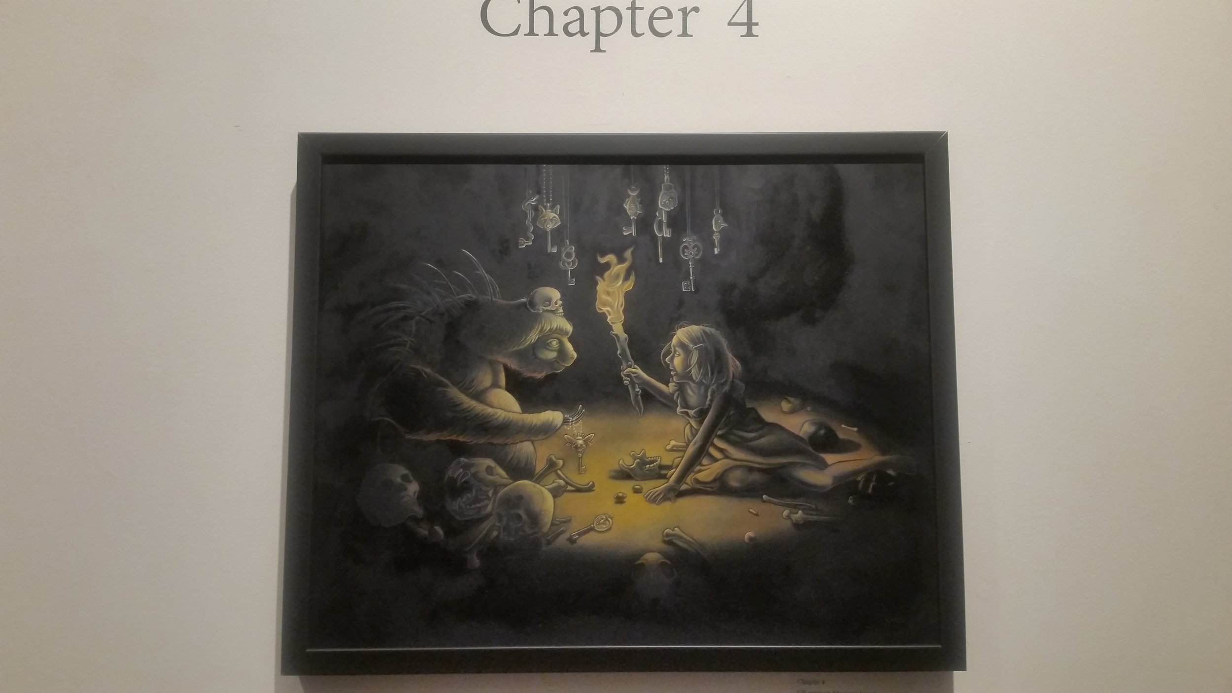 One of the chapters in artist Tara Krebs's 'A Perilous Journey'. An interactive storybook that follows a young girl as she navigates through a magical realm. Viewers use their imagination to "write" her story.