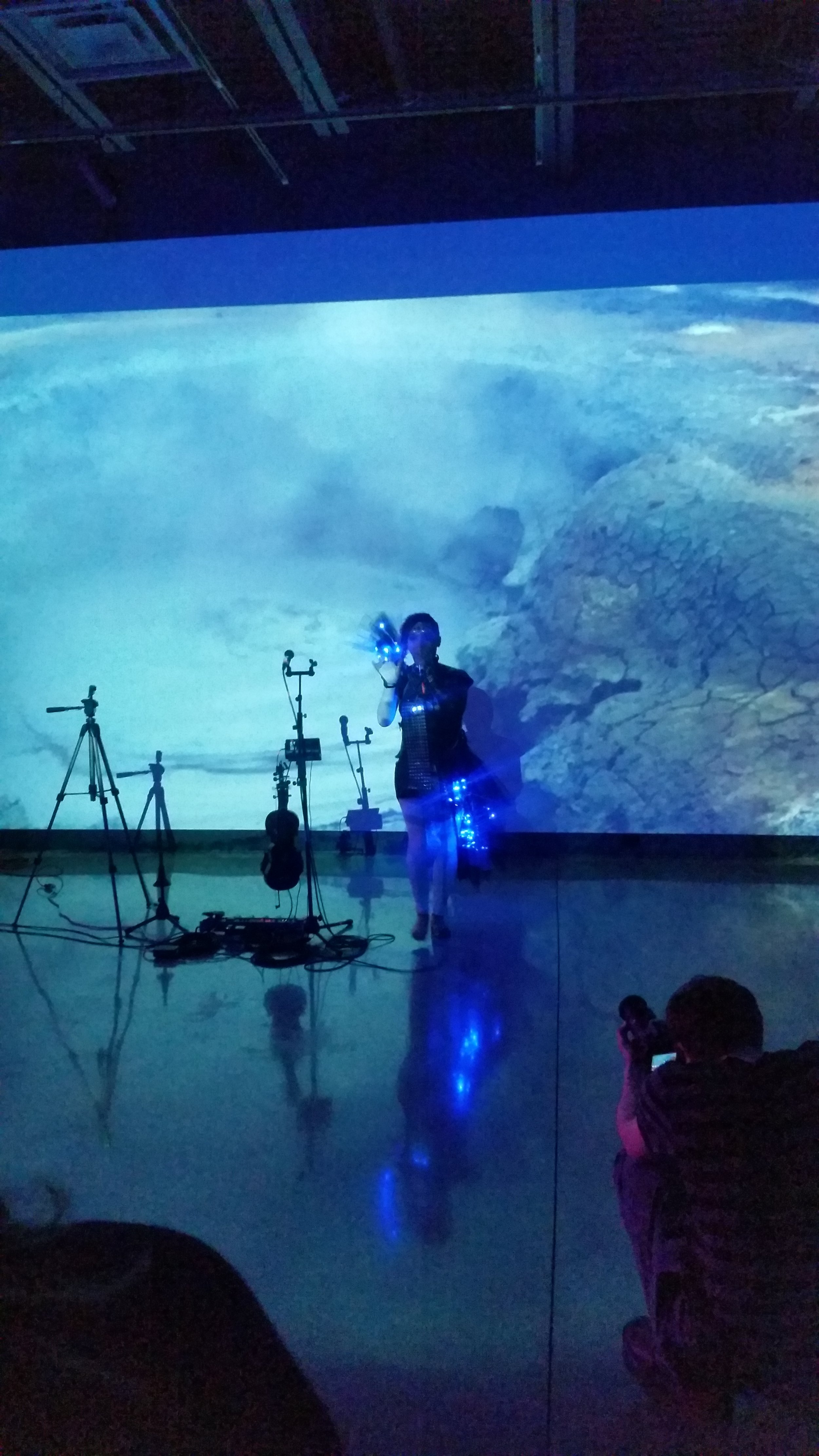 Charlena Russell's debut performance of her sound activated light suit. This was an amazing performance that included gorgeous visuals on screen.