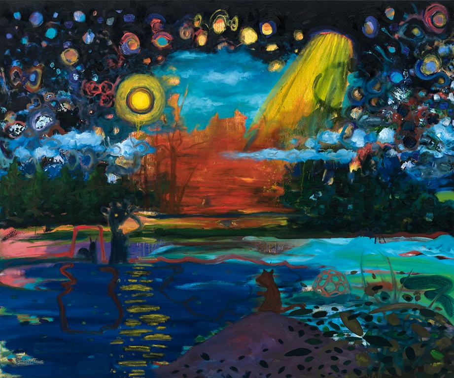 Diver (eclaircie pastorale) . Oil on canvas . 127 x 152 cm (50" x 60") . 2018