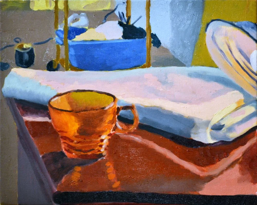 Still Life with Glass, Lamp and Studio Oil on Canvas 2016