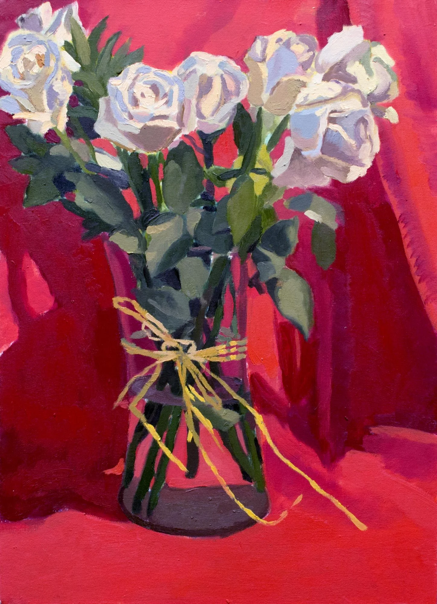 Still Life with Nine Roses Oil on Canvas 2016