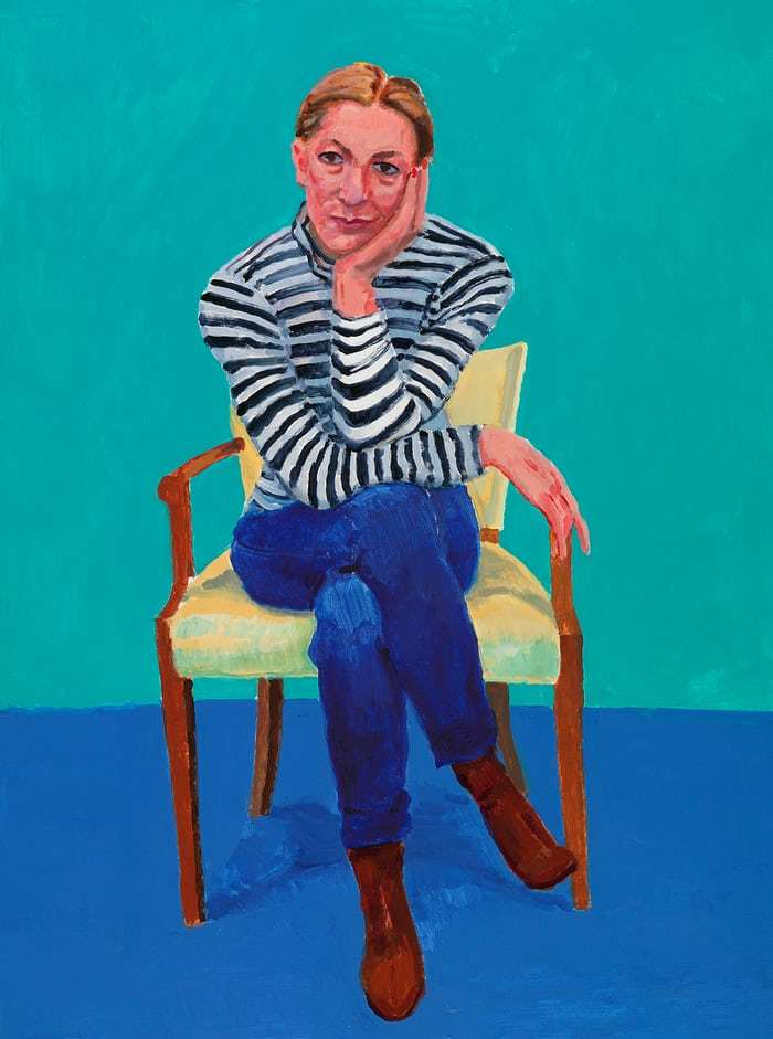 David Hockney, Edith Devaney , acrylic on canvas, 2016