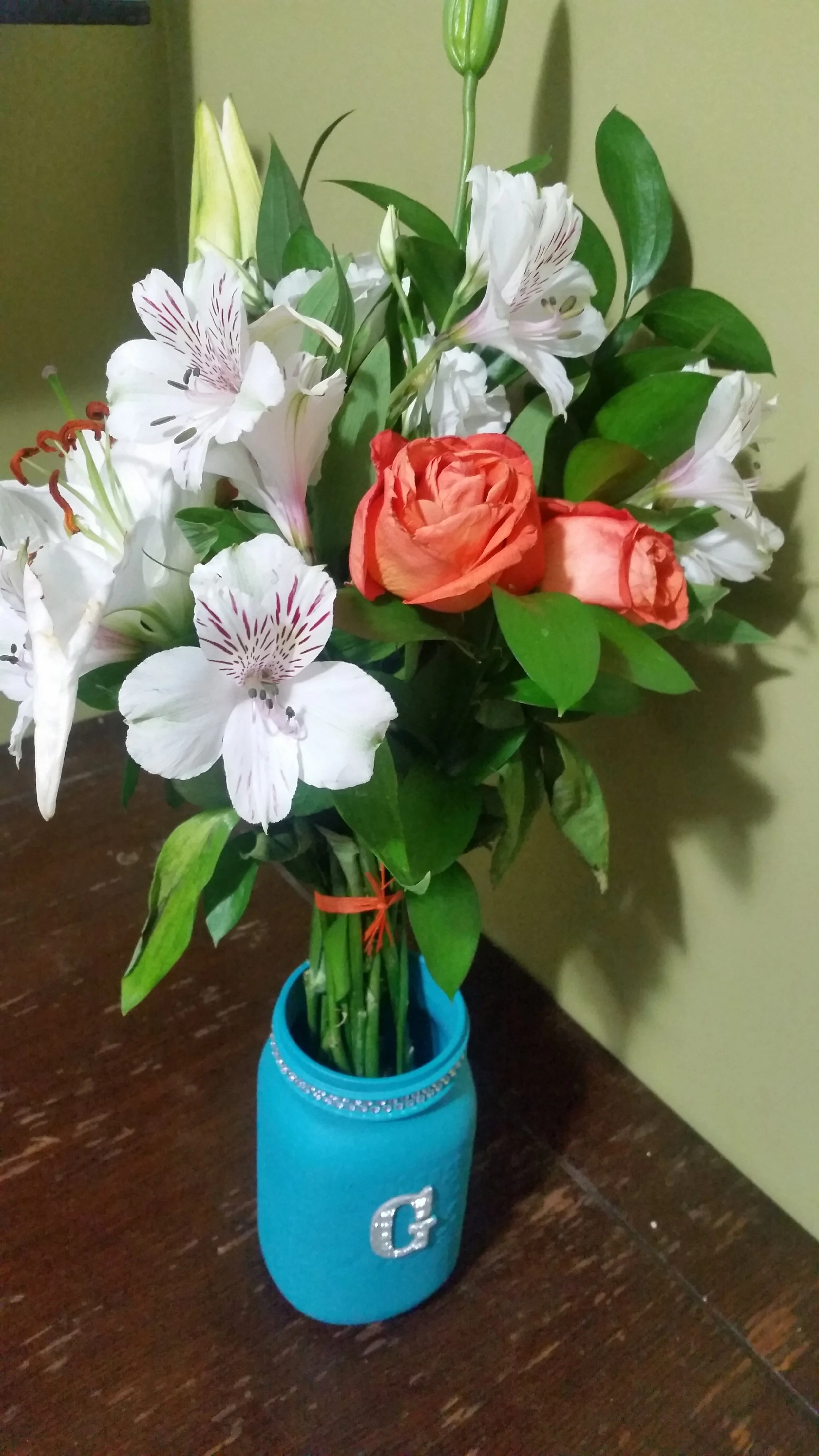 Flowers from a volunteer event. There were extras so I got to take these home.