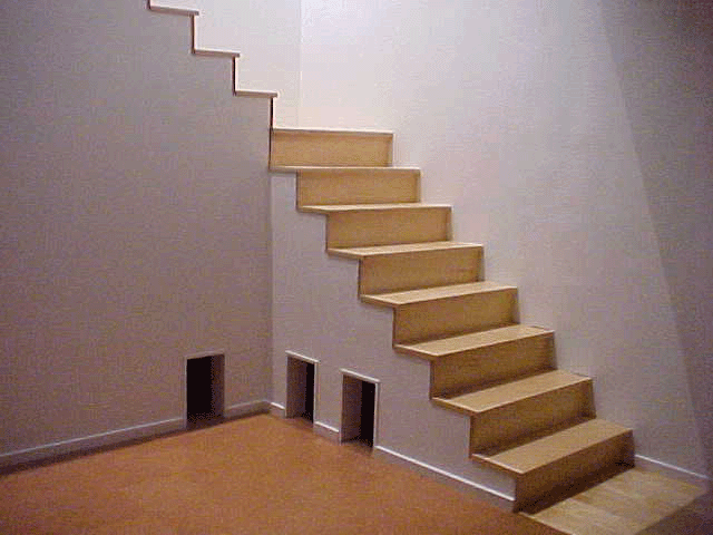  The owner of this apartment was a cat.&nbsp; We built his bedroom bathroom and kitchen under the stairs.&nbsp; His observatory was up top. 