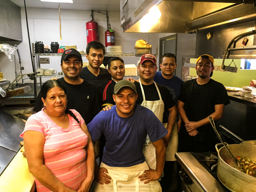 Our proud kitchen staff, after prepping food for a dinner at which Governor Hickenlooper was the keynote speaker. 