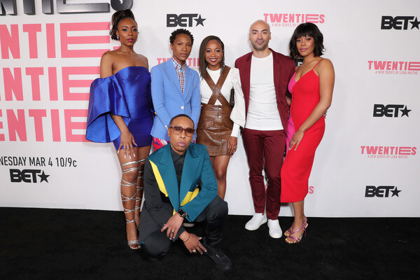  (L-R) Gabrielle Graham, Jonica T. Gibbs , Sheria Irving, Jevon McFerrin, Christina Elmore and Lena Waithe attend Twenties Premiere Event LA at Paramount Pictures on March 02, 2020 in Los Angeles, California. &nbsp;Source: Leon Bennett/Getty Images 