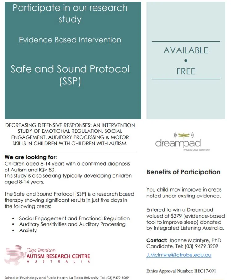 LeTrobe Uni - ASD sound protcol - Study Flyer.JPG