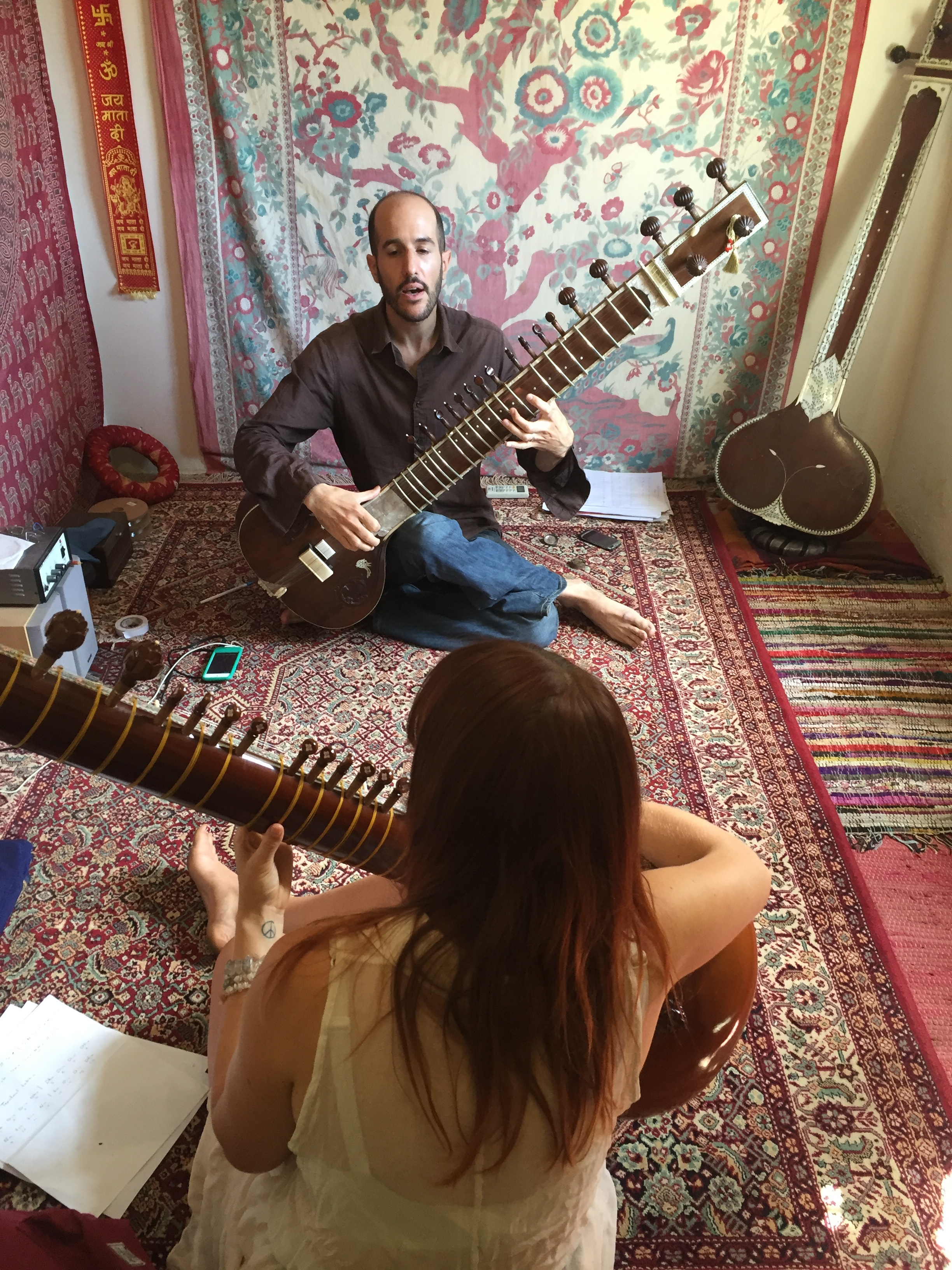 David teaching in his studio space