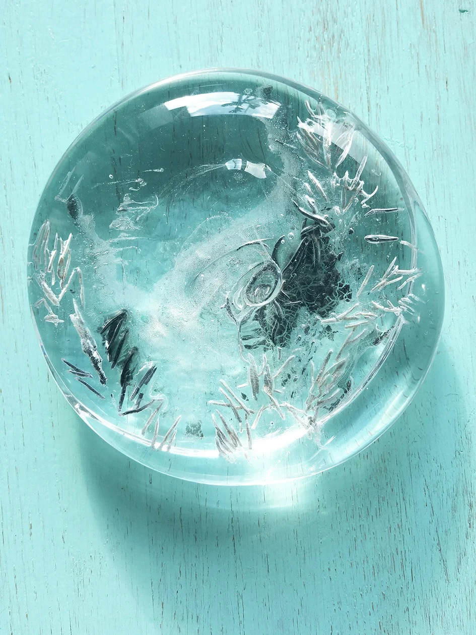  Traces of spruce inside the glass 