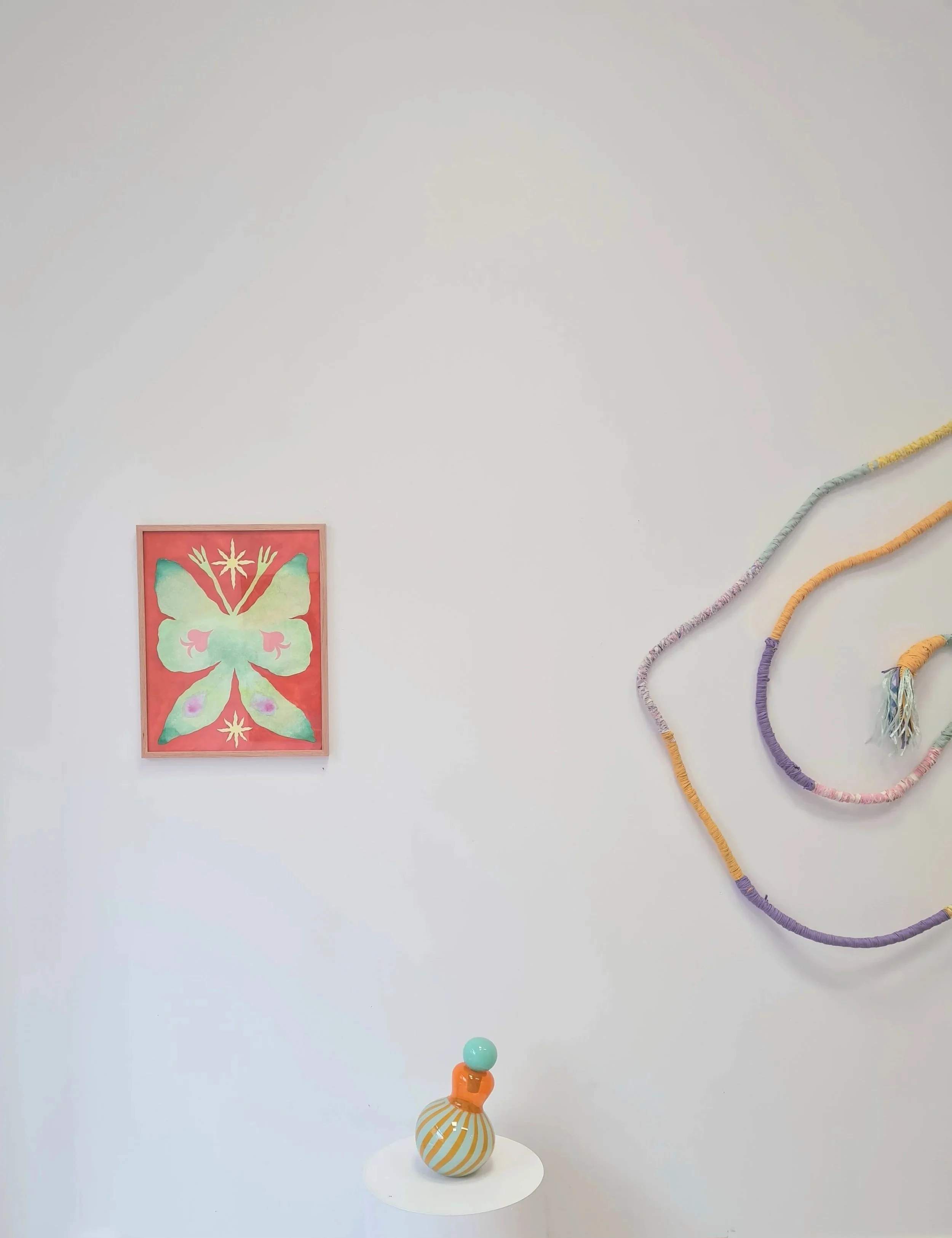  State of play -group exhibition at Koola Art Space in Helsinki (2026) with the painting  what if I were… - mitäs jos olisin…  