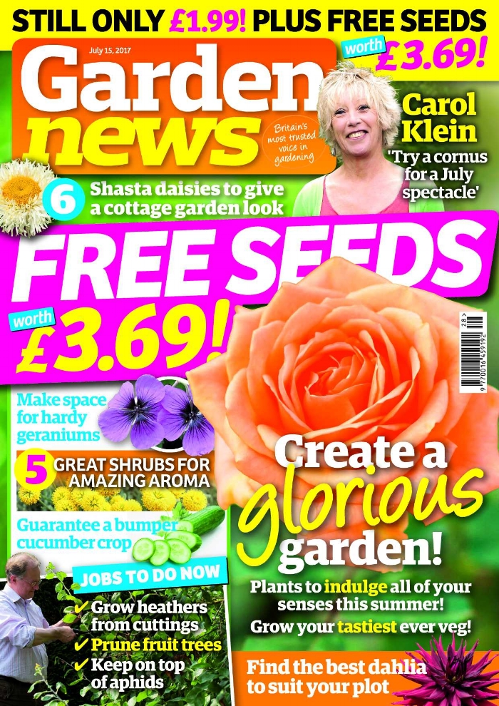Carol Klein says try a cornus for a July spectacle - hers has reached epic proportions and is now far and away the most spectacular sight in the garden! The Garden News Team are keeping on top of aphids, propagating heathers, pruning wisteria, planting potatoes for Christmas and checking show plants. Our Garden of the Week is a three-acre plot that has been transformed from a weedy wilderness into a plant paradise! This Week's Features: Plants to delight the senses; Find the right dahlia for you; Grow your tastiest roast dinner ever! Garden News Expert Contributors : Claire Austin on perennials and Michael Mitchell on alpines. 