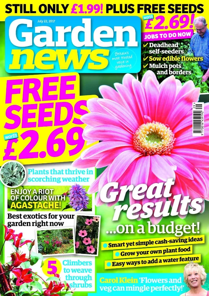 Carol Klein says flowers and veg can mingle perfectly! Mixing the two is a true reflection of how gardeners have worked through the centuries. The Garden News Team are mulching pots and borders, deadheading self-seeders, controlling bindweed, cutting lavender for drying, sowing edible flowers and leaving their rhubarb alone! Our Garden of the Week is a garden in the suburbs of Sheffield that's packed with a host of colourful plants that provide evolving, year-round interest. This Week's Features: Smart ideas to spend less on your garden; Grow your own plant food; Easy ways to add water. Garden News Expert Contributors : Ian Cooke on exotics and Ken Abel on pelargoniums. Plus all our usual columnists! 