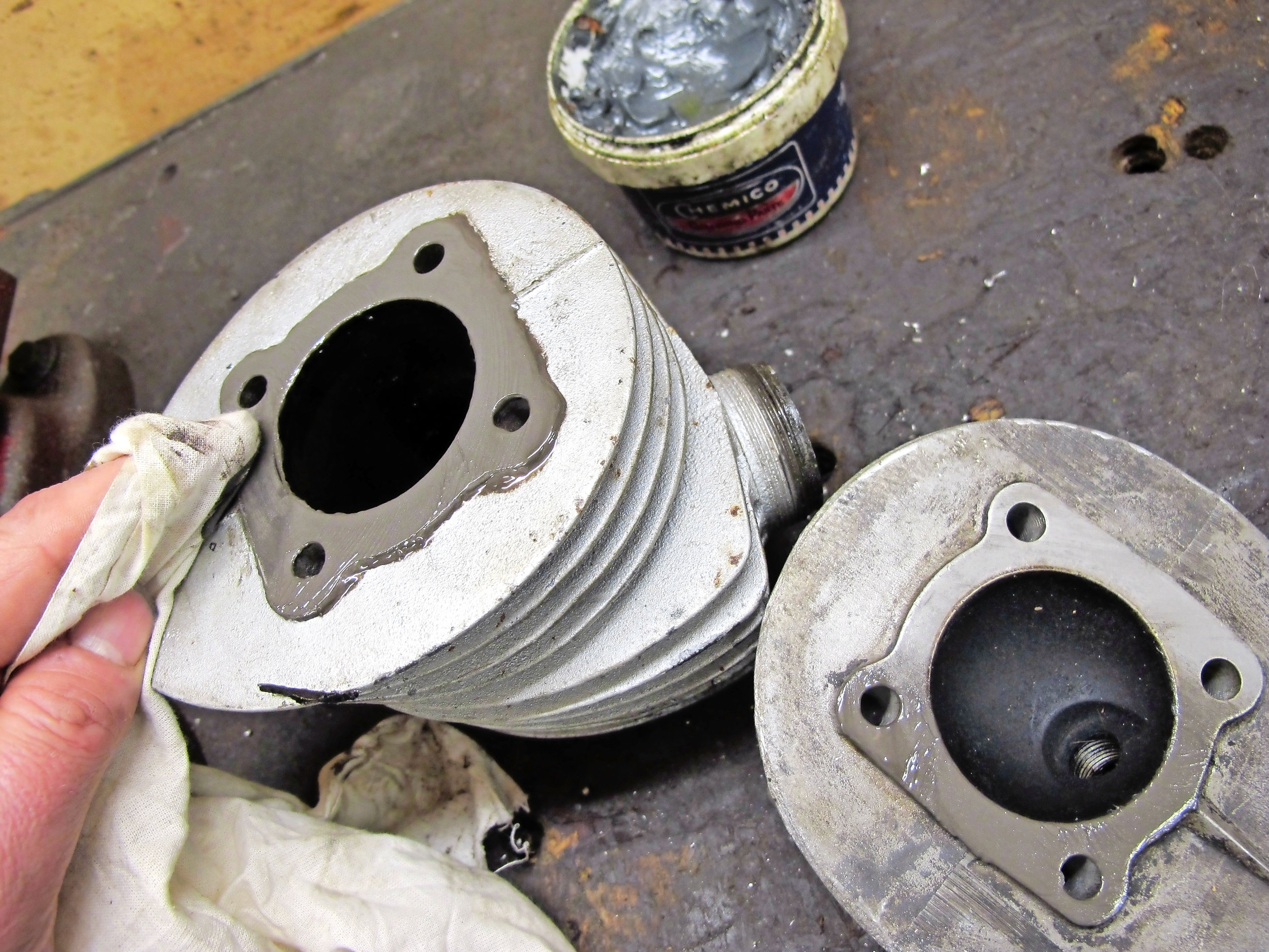 Rick had fabricated a makeshift gasket, but needed to do this instead