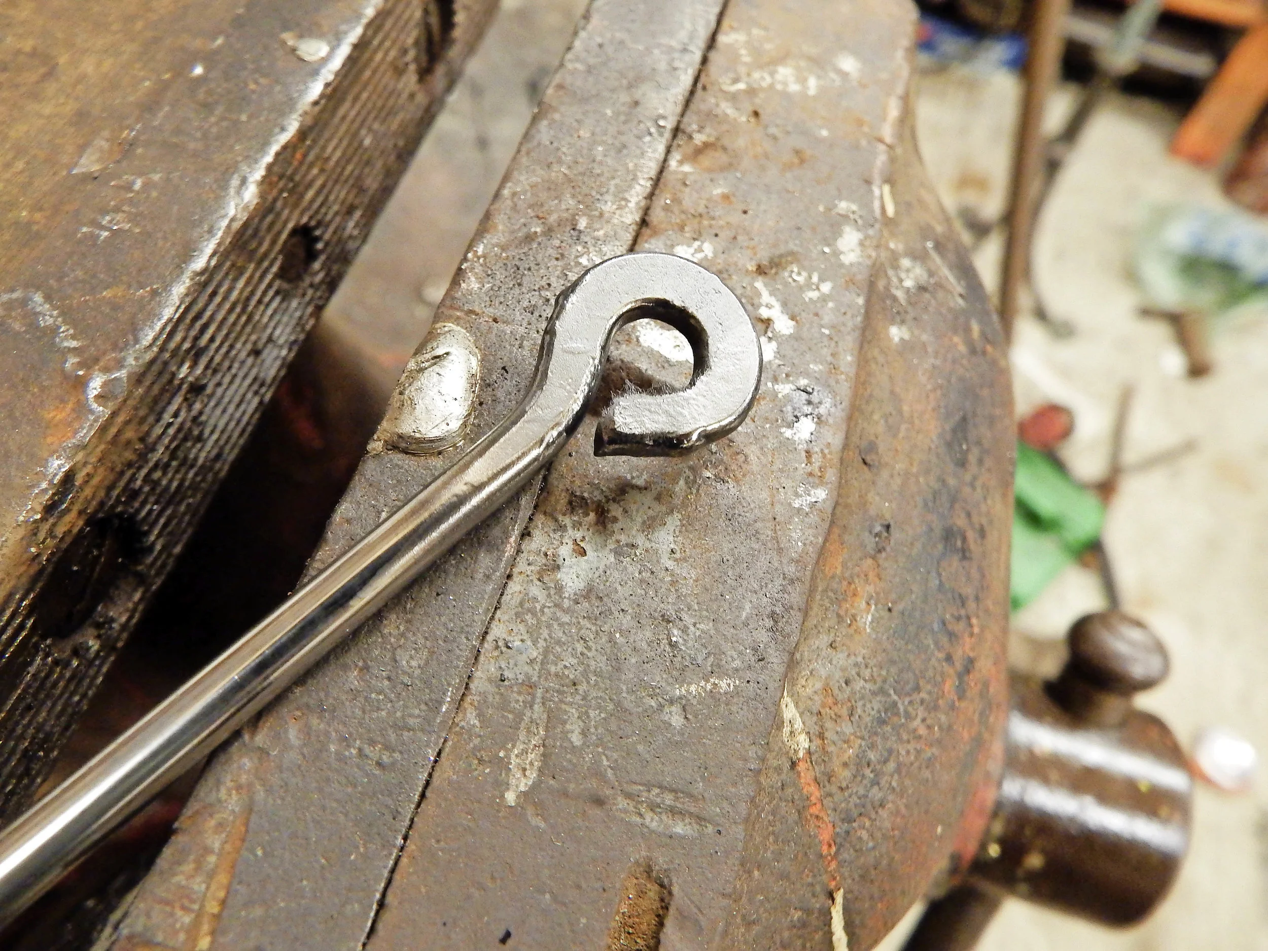 4. There; it looks just right and fresh from the blacksmith’s forge. To finish, it’s worth reheating and allowing to cool slowly, dipped in sand, to prevent embrittlement of the steel.