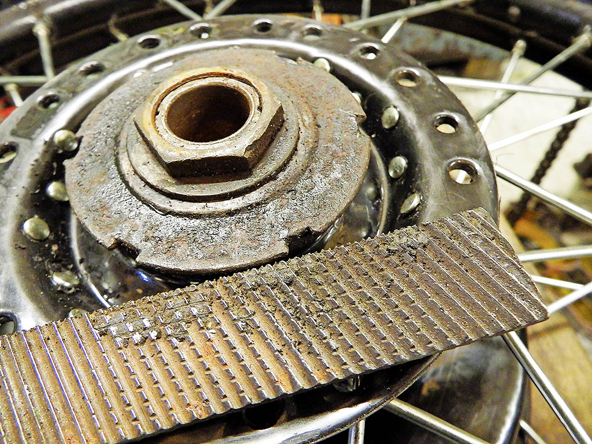 Paint had to be filed back before fitting the sprocket.