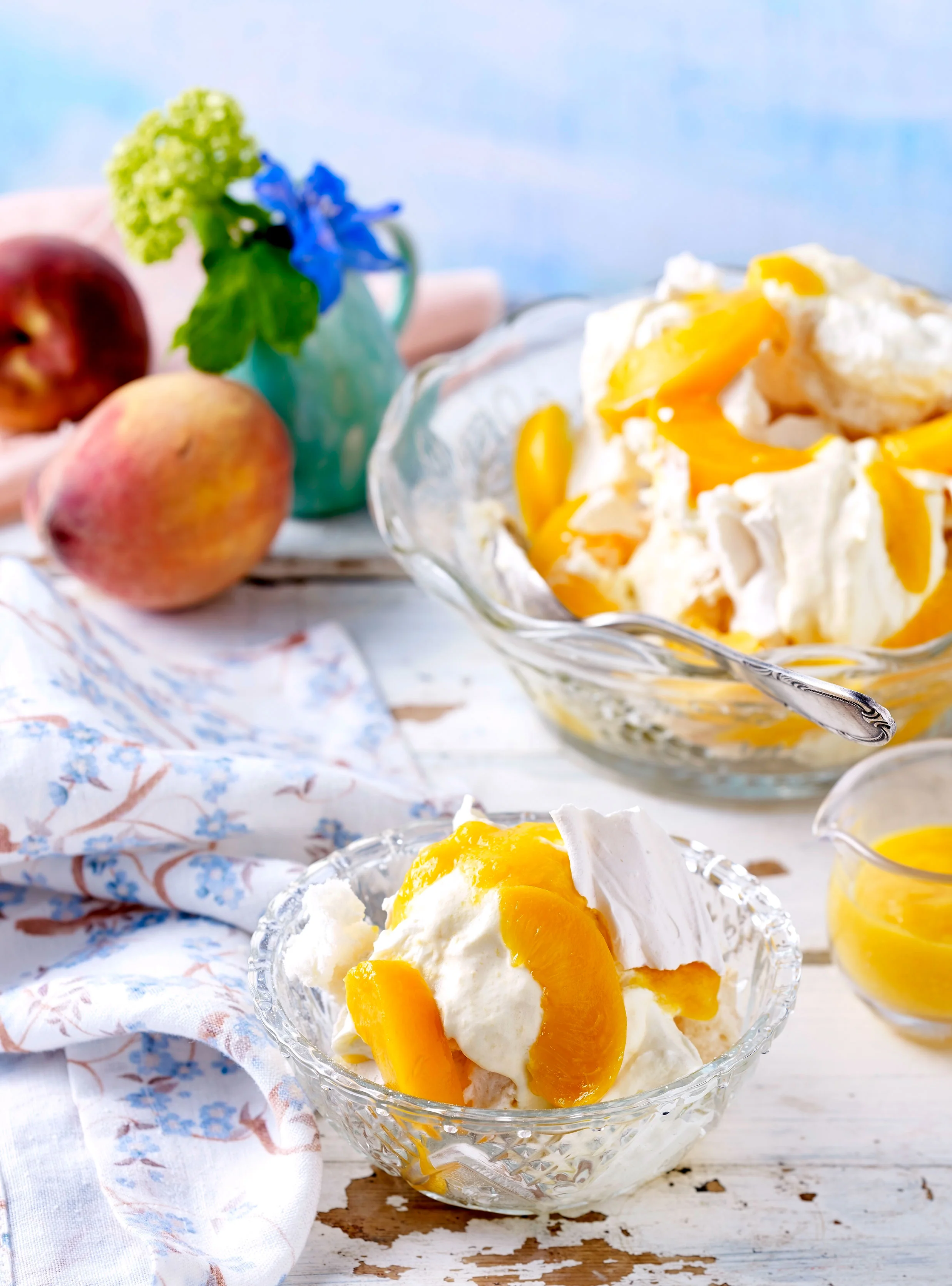 Sweet and creamy peach mess, a simple adaptation on the classic dessert. From a recipe in the August 2018 issue of LandScape.