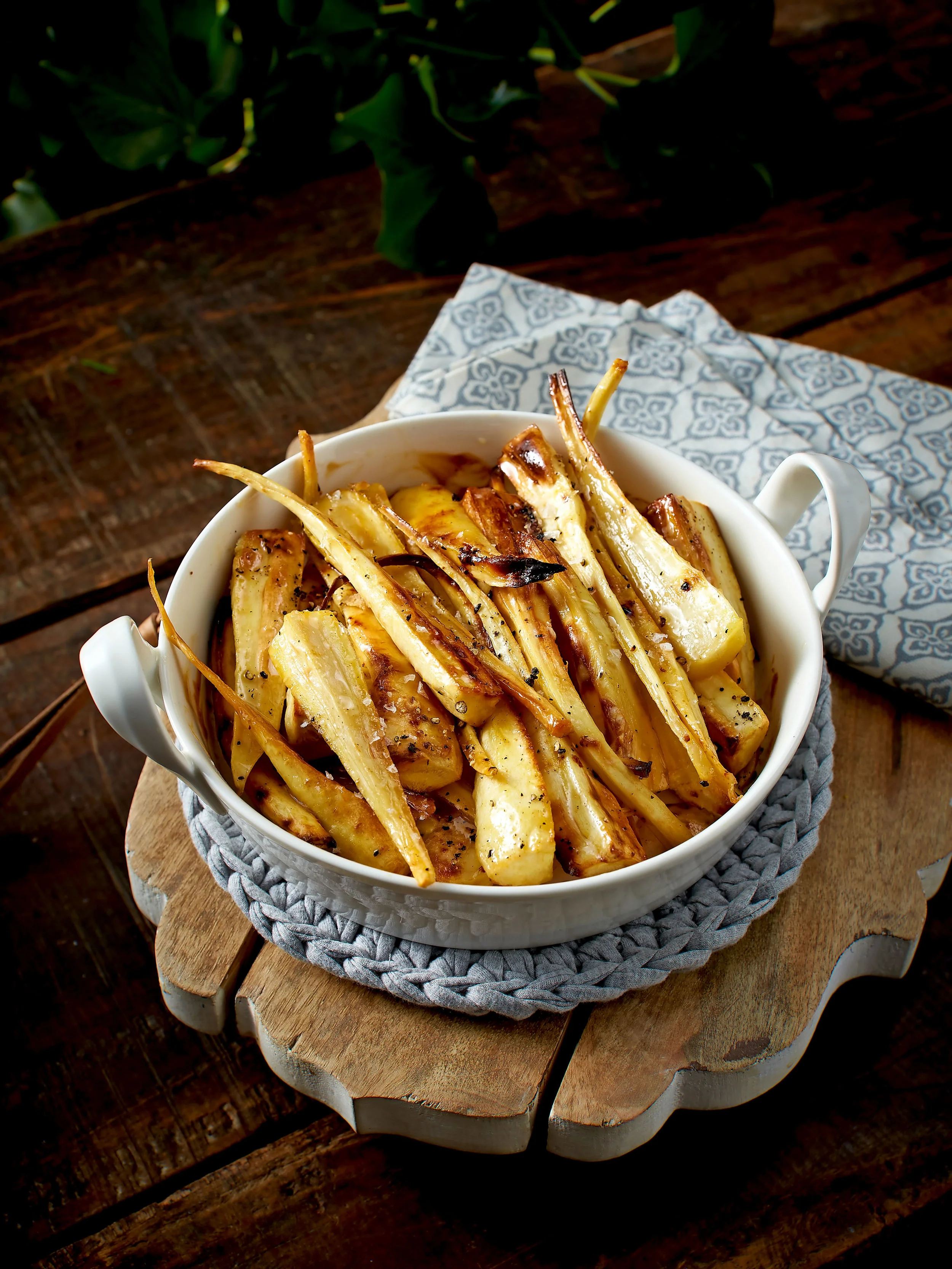 A twist on tradition: these salted caramel parsnips make a subtly sweet side.