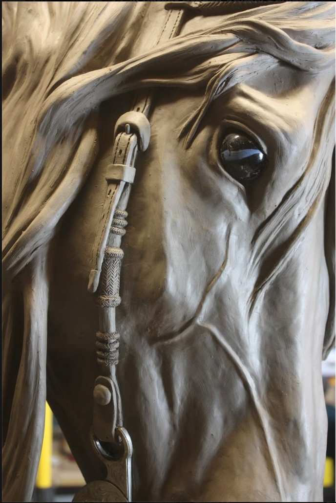 Reining - Latest life-size horse head study by Gill Parker
