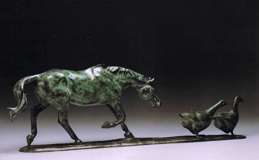 HORSE CHASING GEESE I