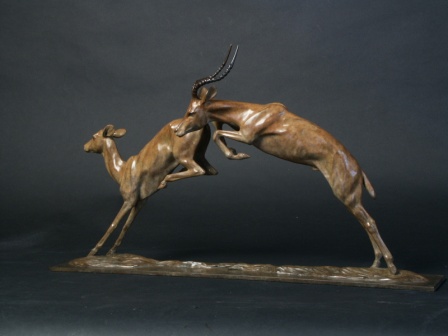 Impalas ;Bronze limited edition sculpture of 9