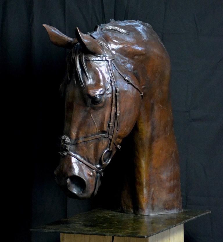 Frankel Portrait. This is a life size portrait of the Great Frankel. A limited edition bronze with a traditional patina.