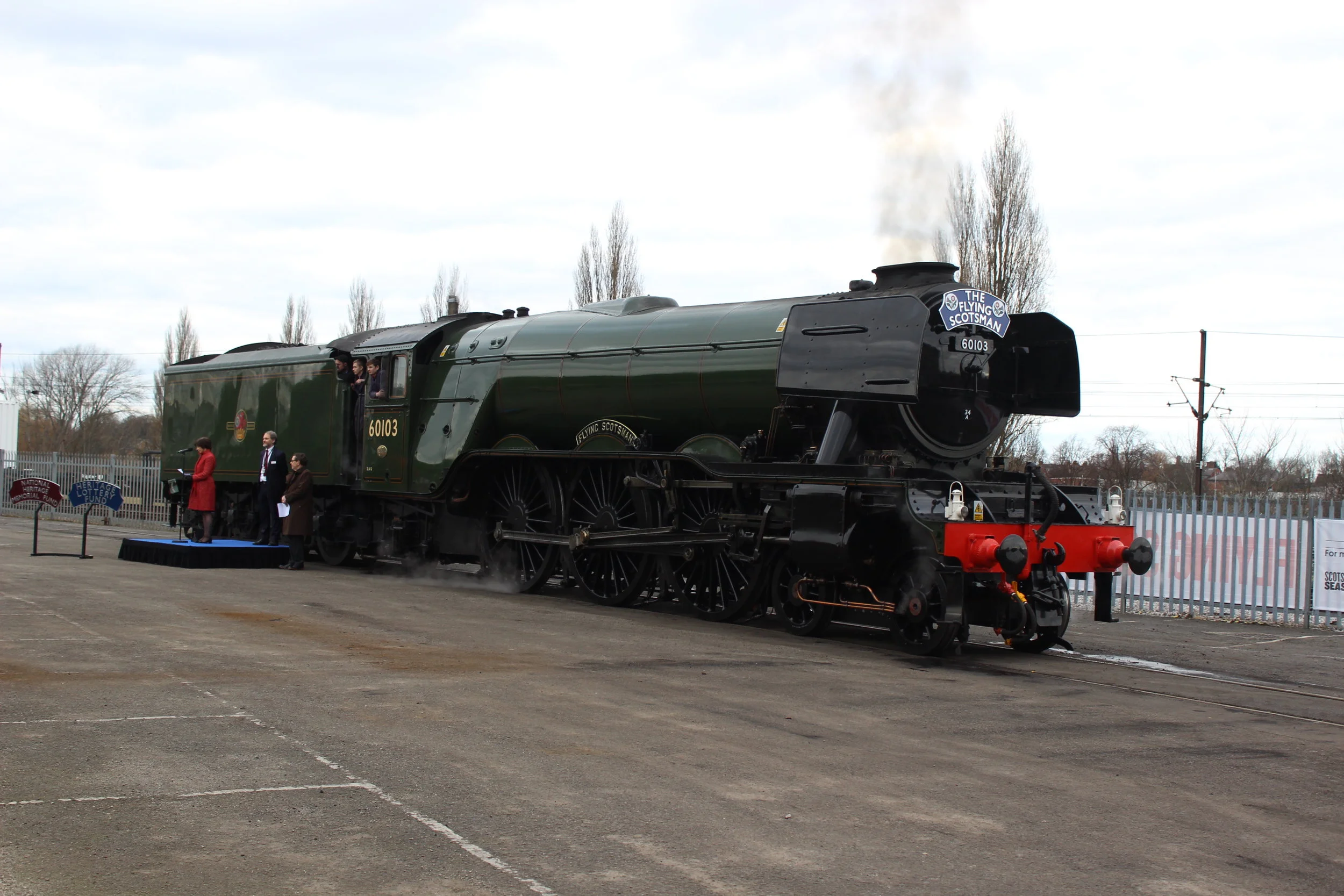 After a £6.8million restoration, 'A3' No. 60103 Flying Scotsman makes a triumphant return to the National Railway Museum, following its inaugural main line run from King's Cross to York on February 25. TOM BRIGHT