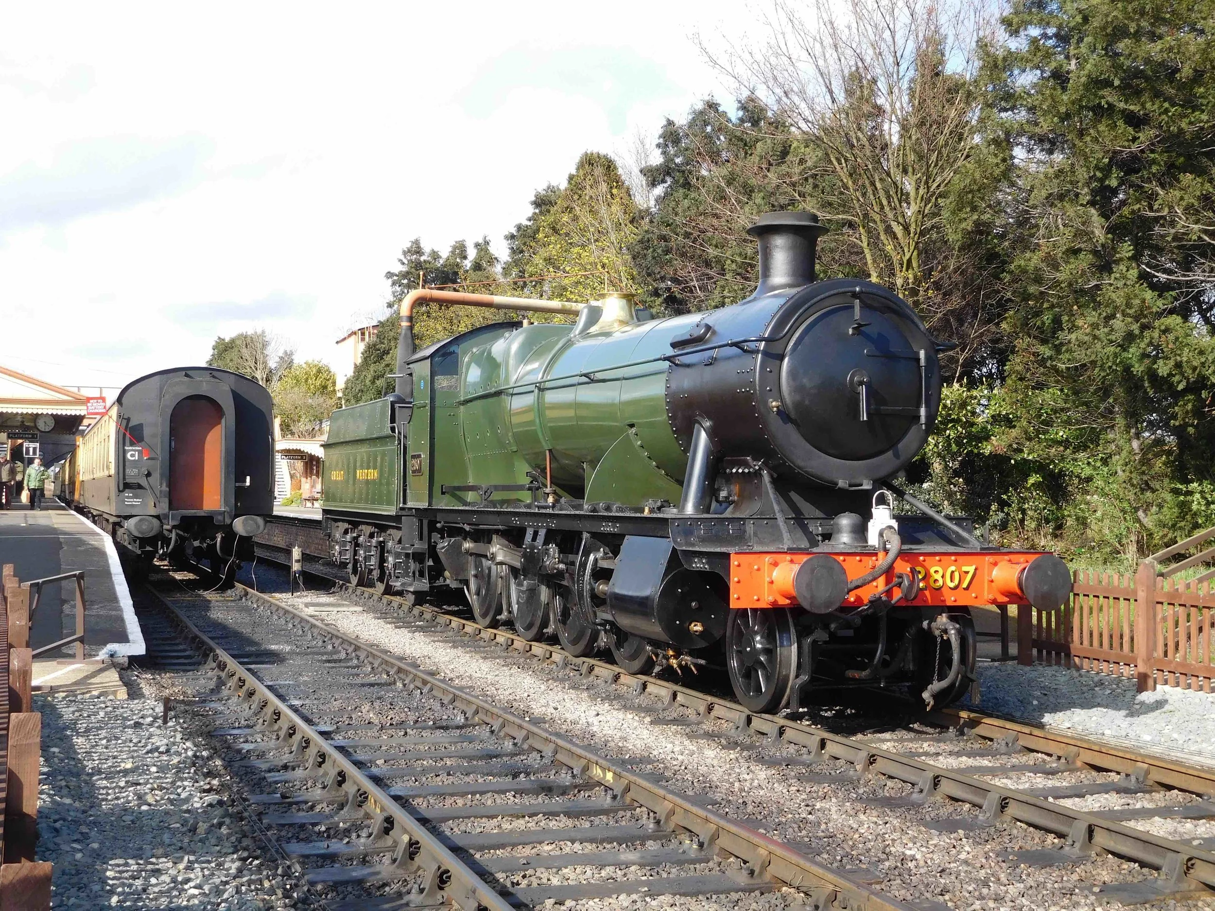 One of the star guests at the Didcot Railway Centre’s 50th anniversary celebrations, ‘28XX’ No. 2807, runs round its train at Toddington on the Gloucestershire Warwickshire Railway on April 6 last year. THOMAS BRIGHT