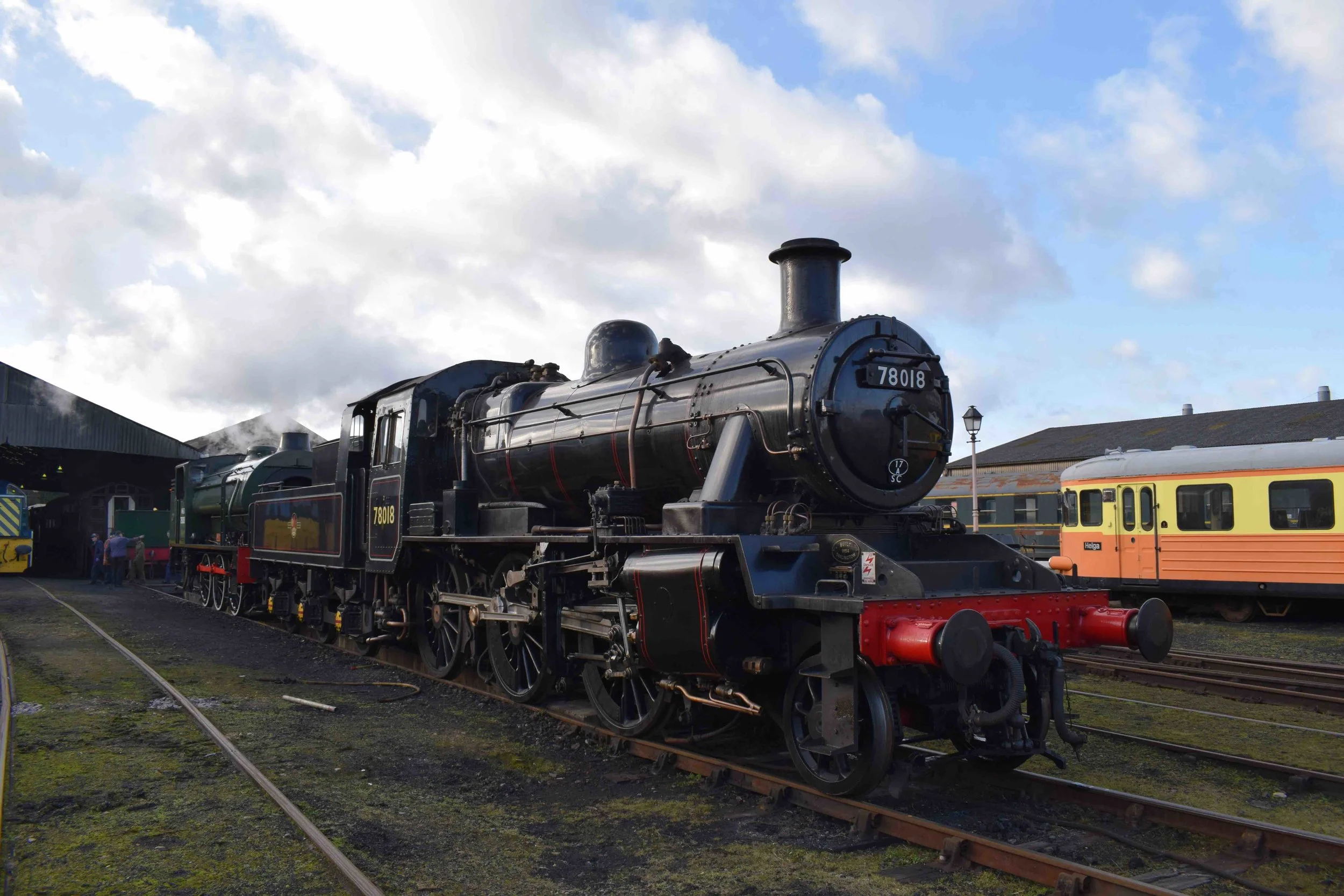 Star of Snowdrift at Bleath Gill , BR Standard ‘2MT’ No. 78018, is pictured resting in the yard at Wansford on the Nene Valley Railway on January 11. THOMAS BRIGHT/SR