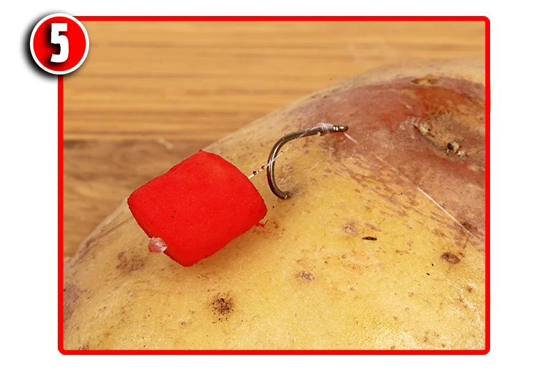  Potato baits are easy to hair-rig and are long-lasting, making them ideal for use with the Method feeder.