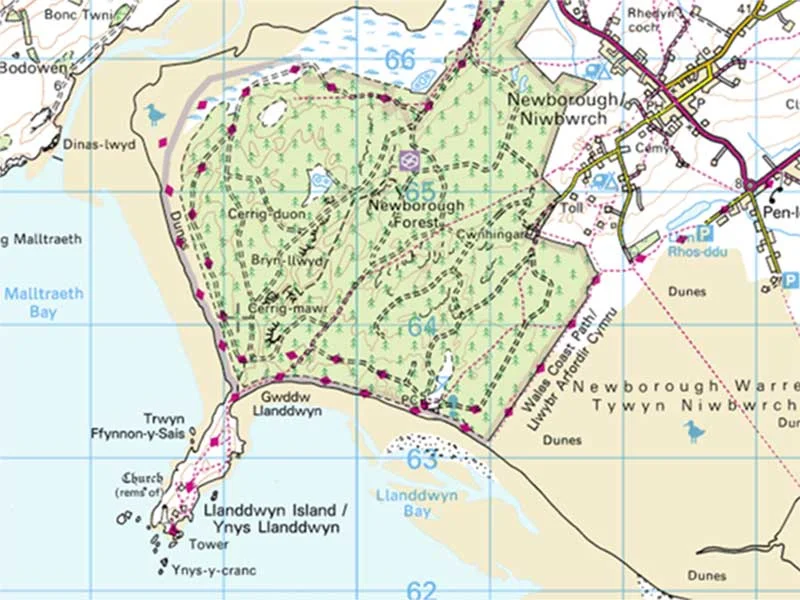 LOCATION FINDER Where: Llandwyn Island, Anglesey Map and grid ref: OS Explorer 263, SH386626 Getting there: Sitting at the southern tip of diamond-shaped Anglesey, Llandwyn is only accessible on foot from the village of Newborough, through the dunes of Newborough Forest. Why visit? Aside from the incredible views, fascinating geology, red squirrels and abundant marine life, this tiny tidal island is also rich in folklore. It’s associated with St Dwynwen (Llandwyn means ‘church of Dwynwen’), the Welsh patron saint of lovers, who prayed for the happiness of lovers after a run-in with a nasty chap called Maelon. It’s said she lived as a hermit on the island in later life.