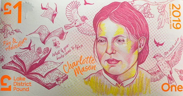 The LD£1 is based around ‘Fun and Adventure’, featuring pioneering Victorian educator Charlotte Mason. Charlotte Mason established her House of Education in Ambleside in 1892 and it is still part of the University of Cumbria campus on site. The LD£1 also features a view across the Fairfield Horseshoe near Ambleside.