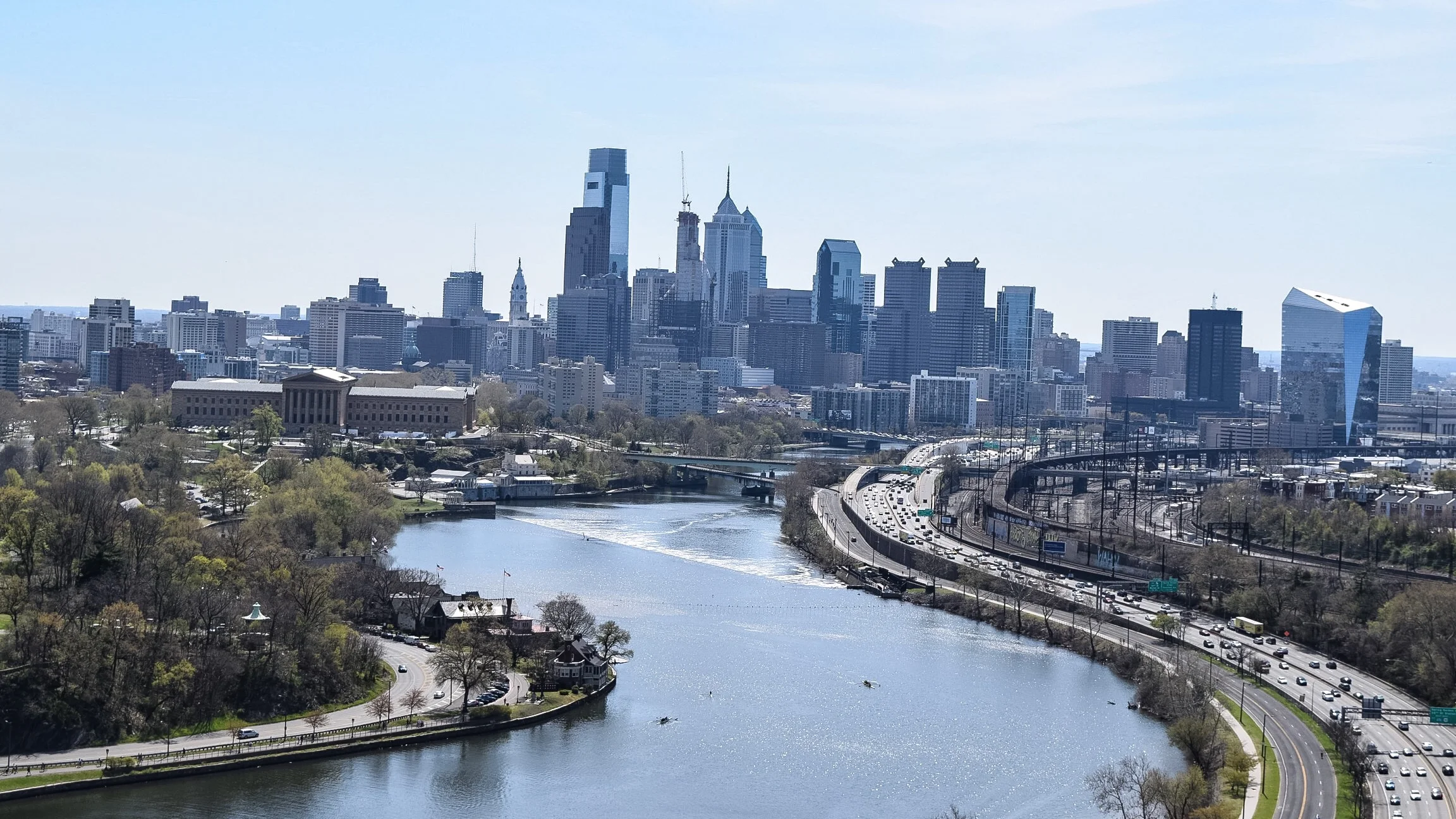 The view from the Zoo Balloon, which rises 400 feet above the ground to show a breathtaking view of Philadelphia and beyond