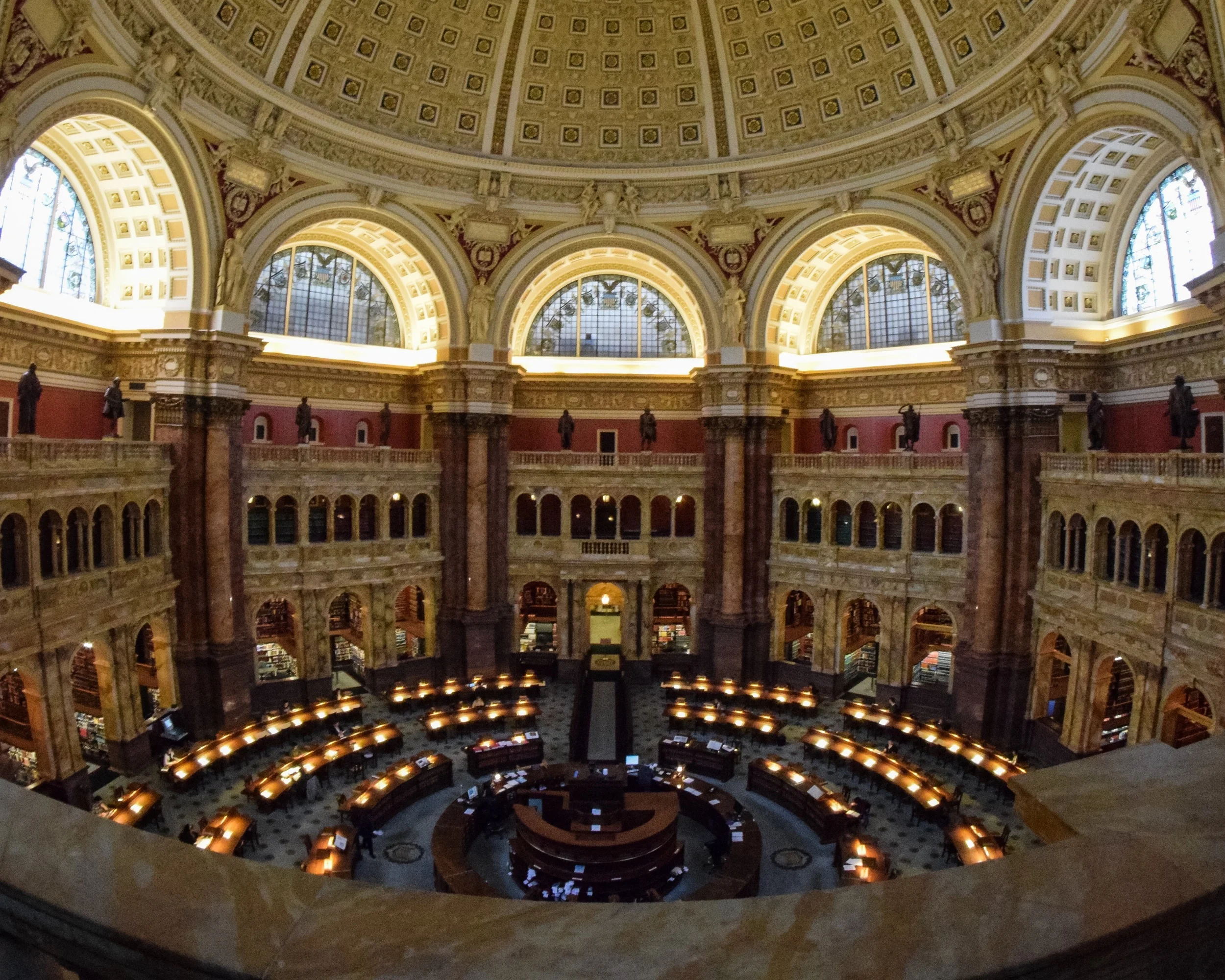 The main reading room at the Library of Congress.