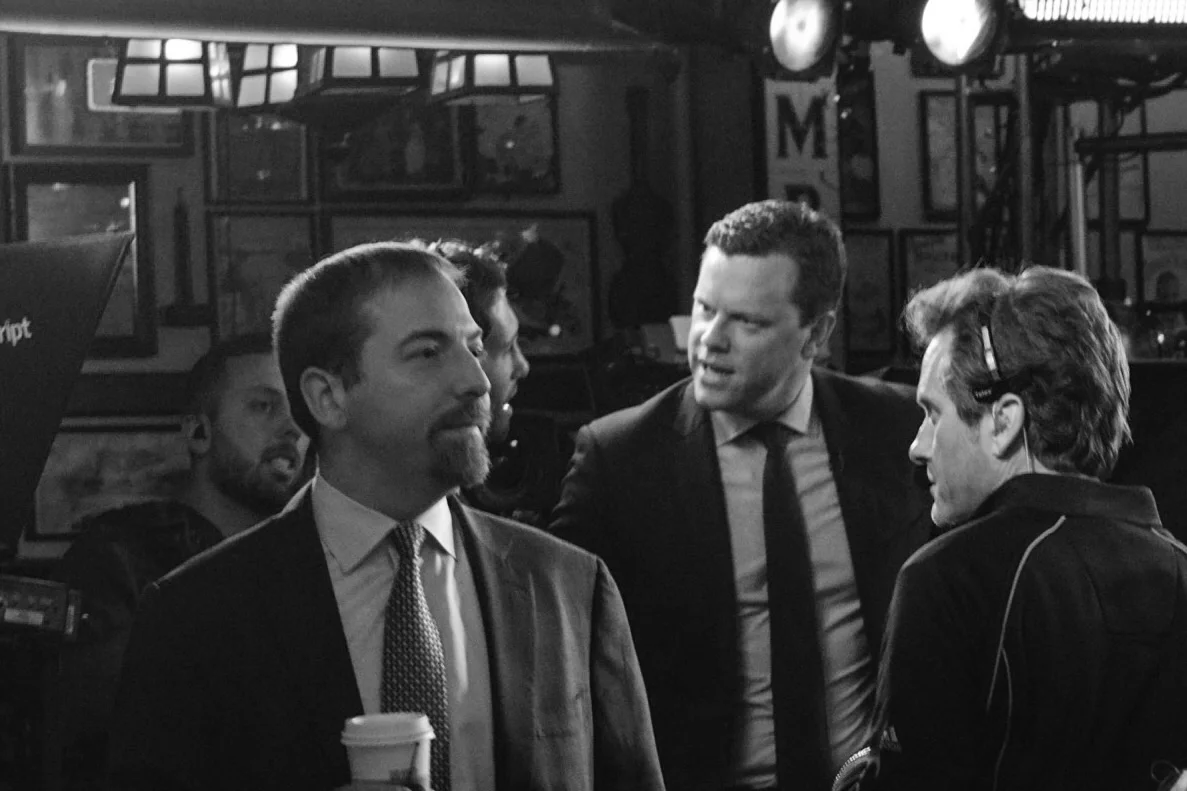 Chuck Todd and Willie Geist during a break on Morning Joe