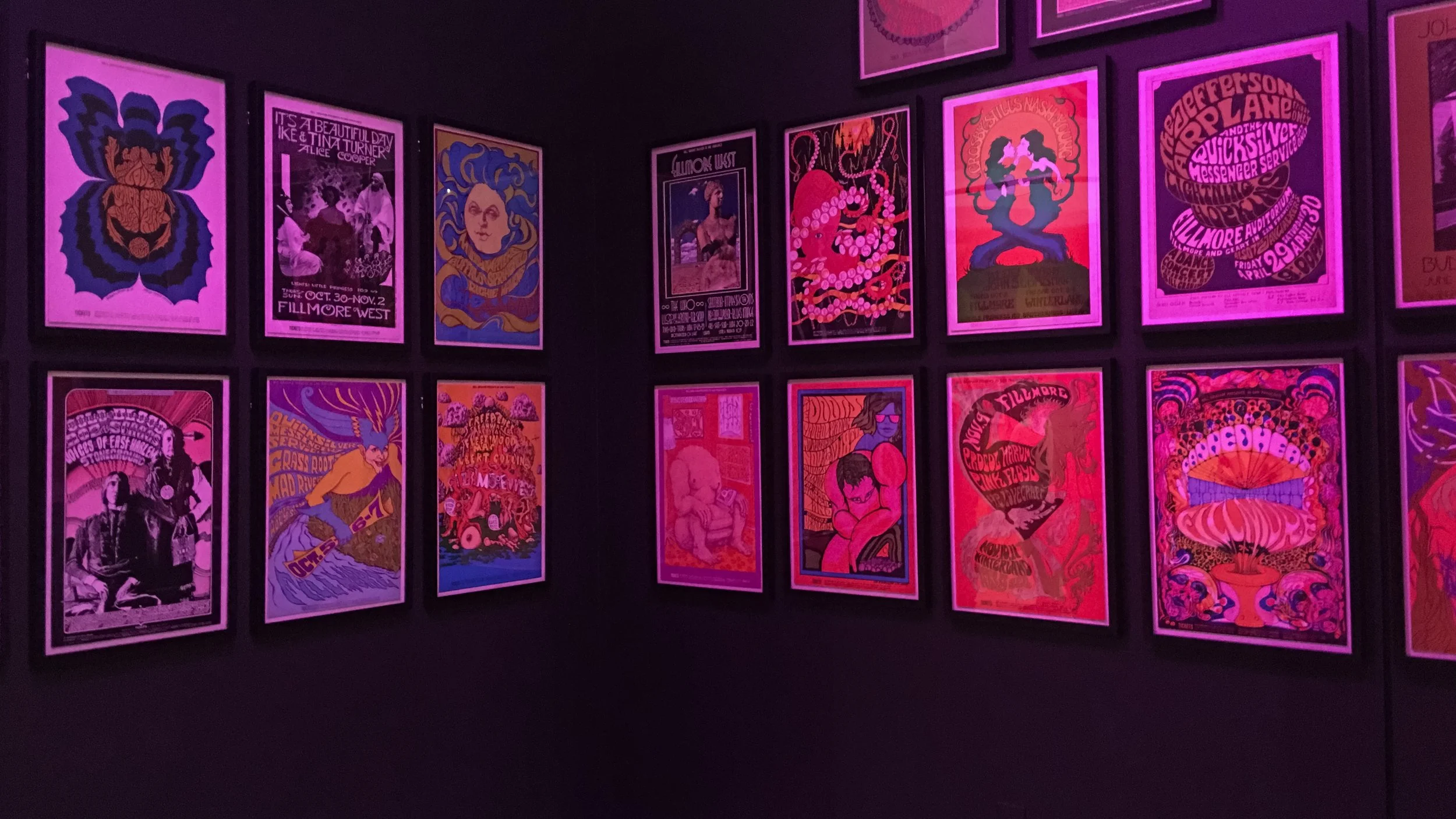 Just a few of the original concert posters from the 60's from venues owned by Bill Graham.