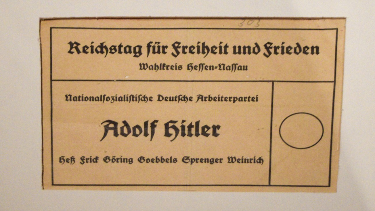 Ballot from Germany, showing only one choice
