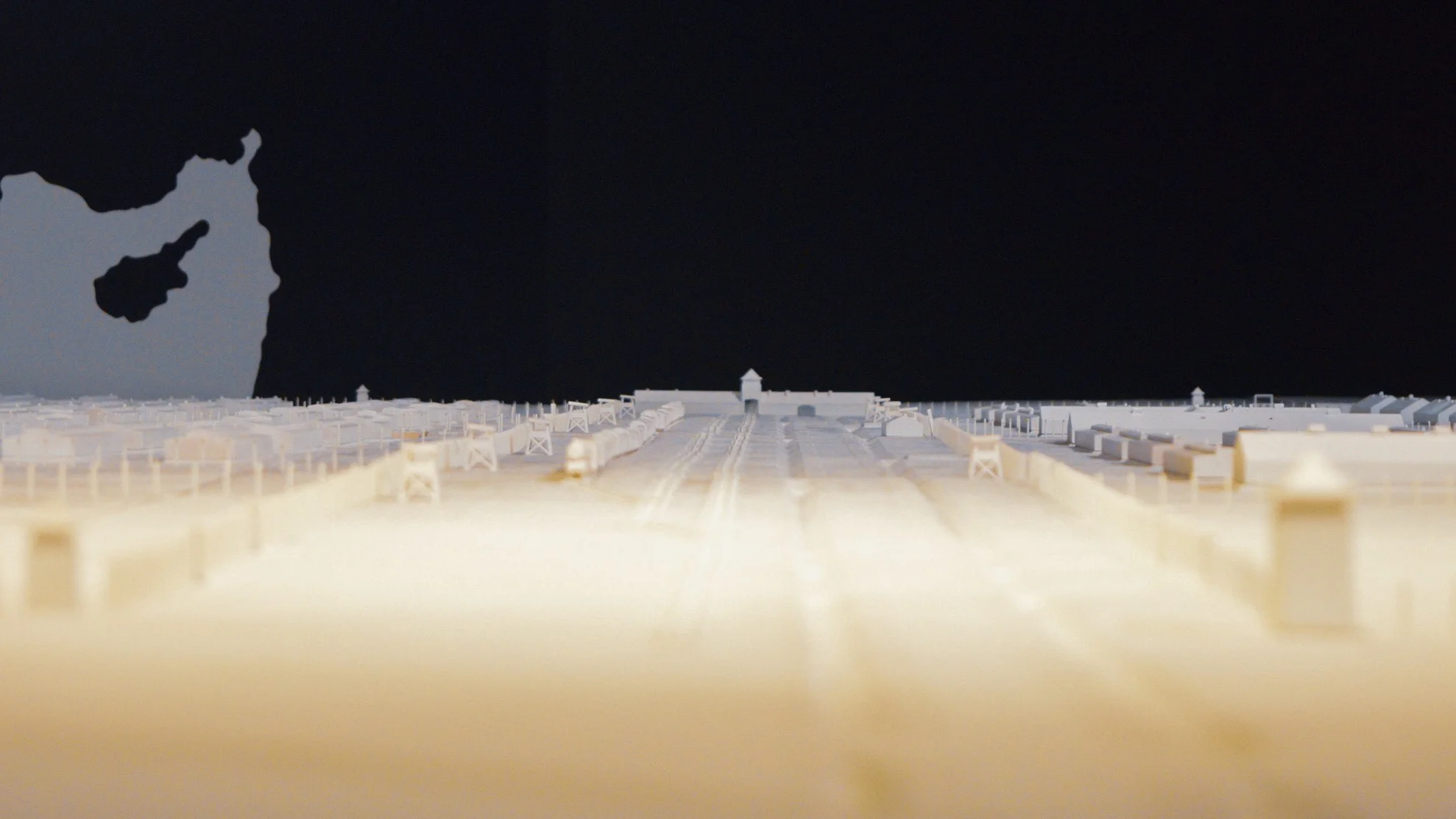 The train tracks leading to the camp