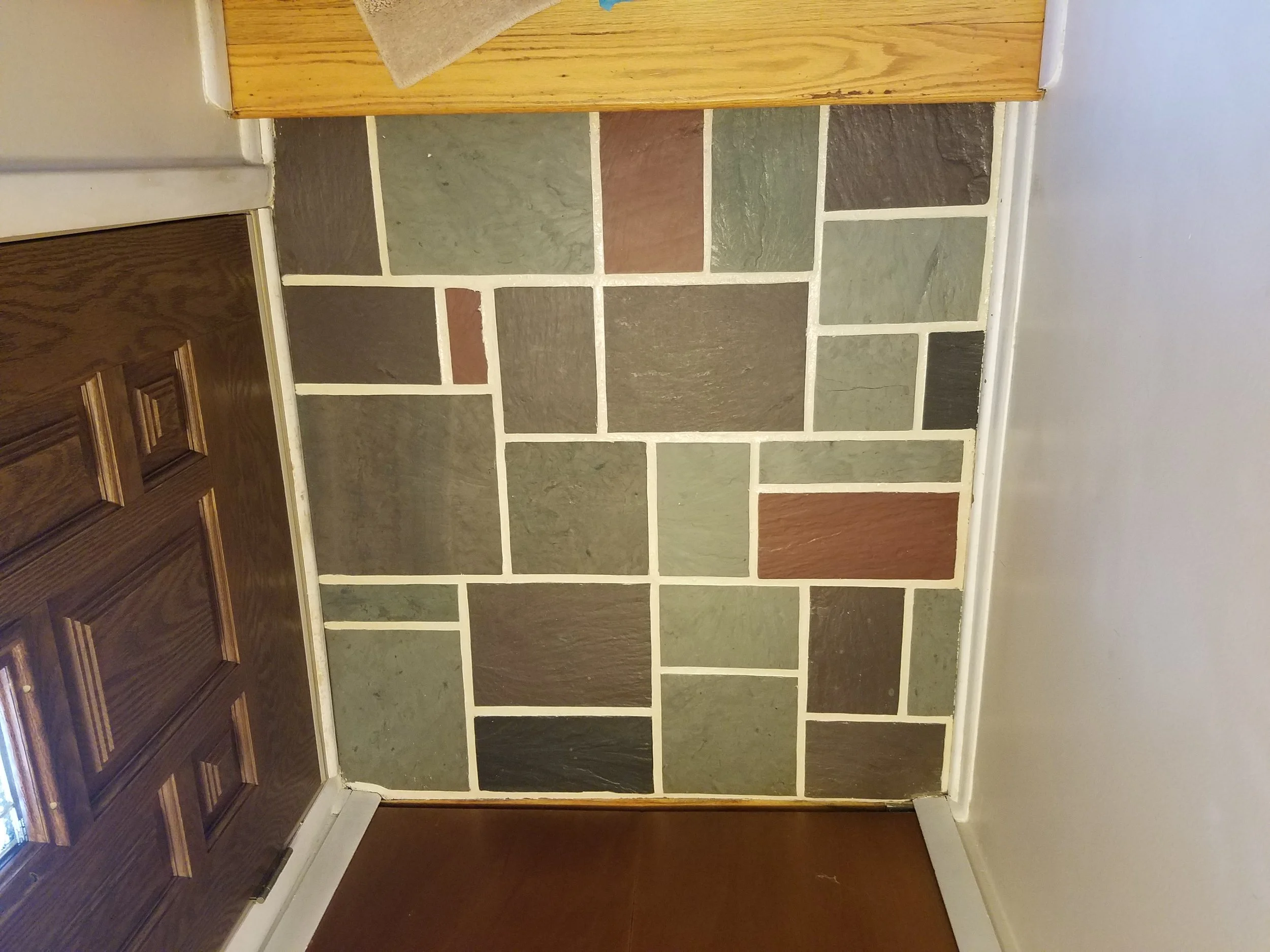 After applying a pigmented epoxy sealant the grout looks brand new!