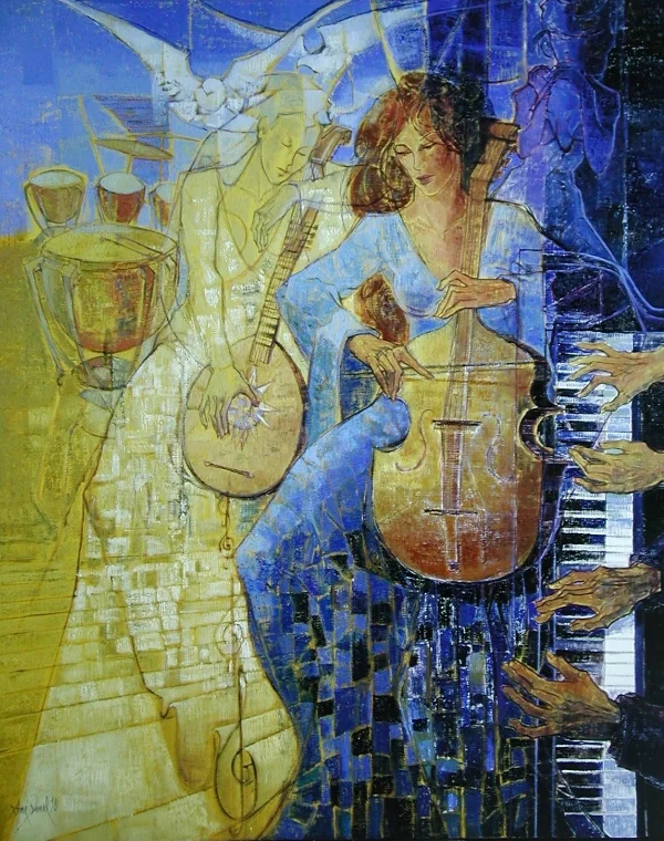 L'inspiration musicale 162x130cm ; 63 x 50 inches