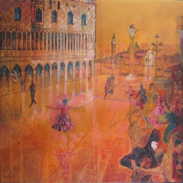  La place Saint-Marc en fête 150 x 150 cm Collection Particulière  