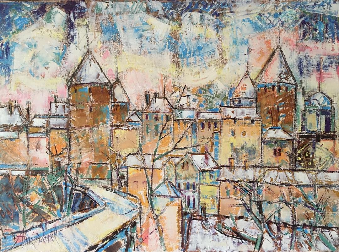 Les tours enneigées du Château de Semur