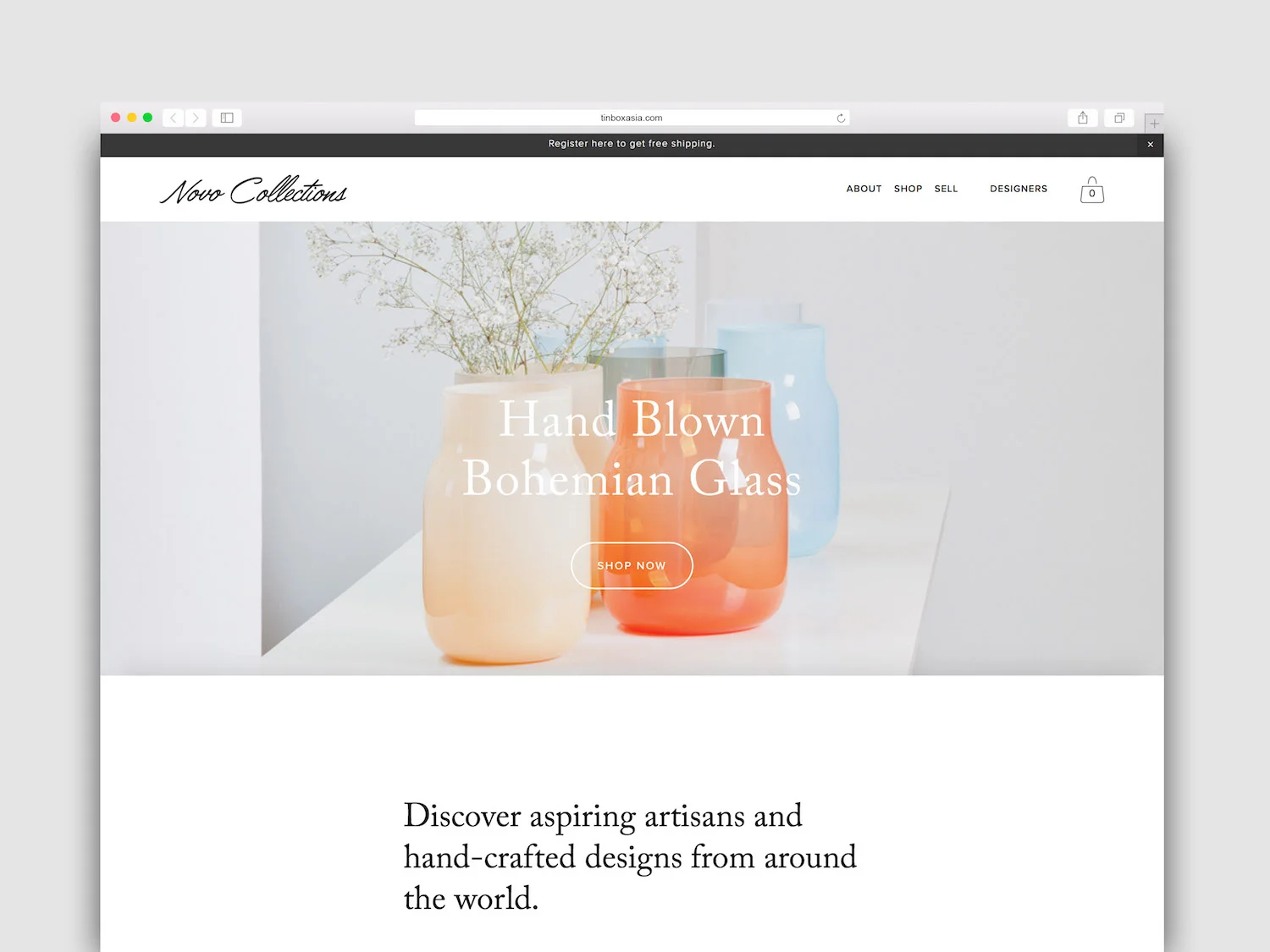 NOVO COLLECTIONS Novo Collections is an online lifestyle store connecting independent artisans with customers around the world. The work included: logo design, brand strategy, brand voice, website and e-commerce design and creation, social media strategy.