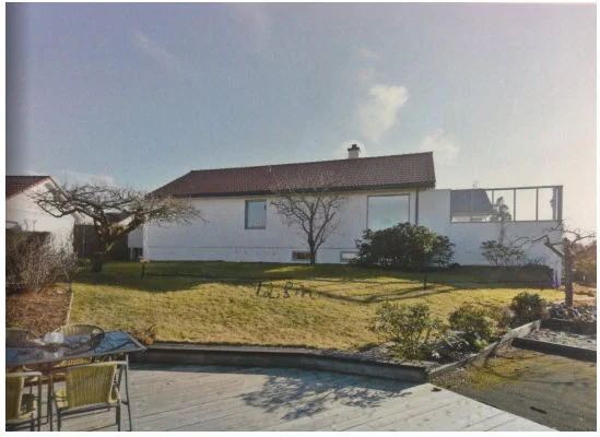 Fasade mot nord, utsikt FØR