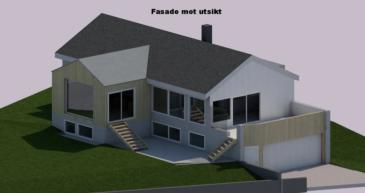 Fasade mot nord - mot utsikt