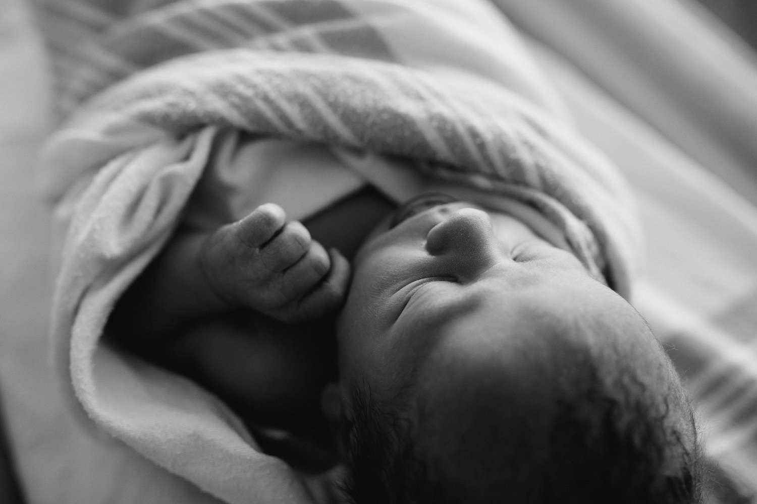 10 hour old baby boy swaddled sleeping in hospital bassinet - Stouffville Fresh 48 Photos